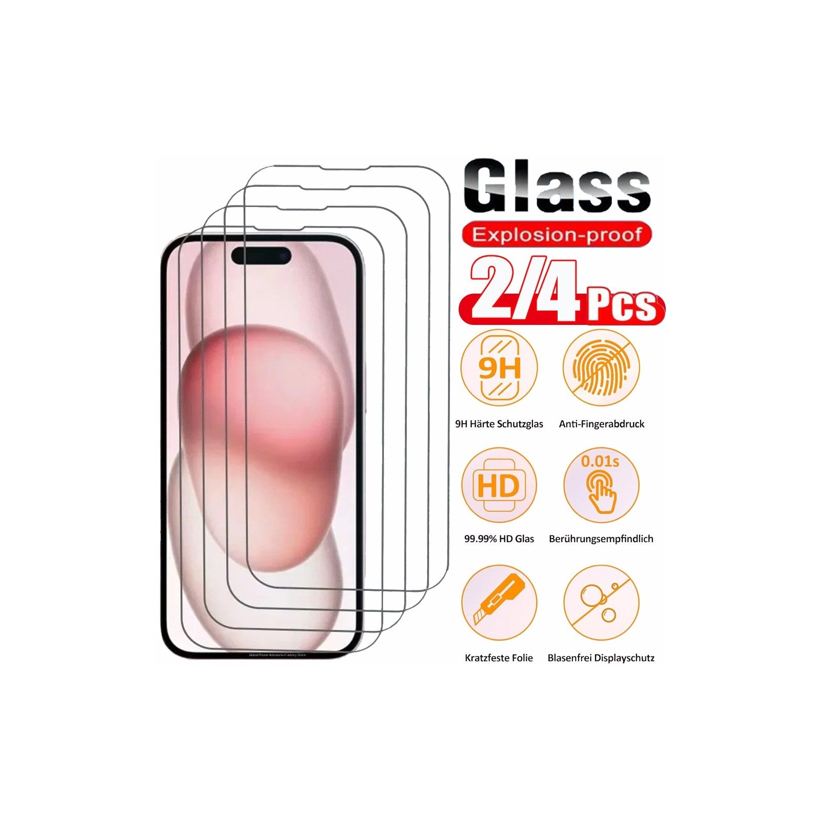 Tempered Glass Screen Protector 2-4 Pack