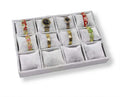 Ice Velvet Watch Plate Organizer – 12 Grid Gray