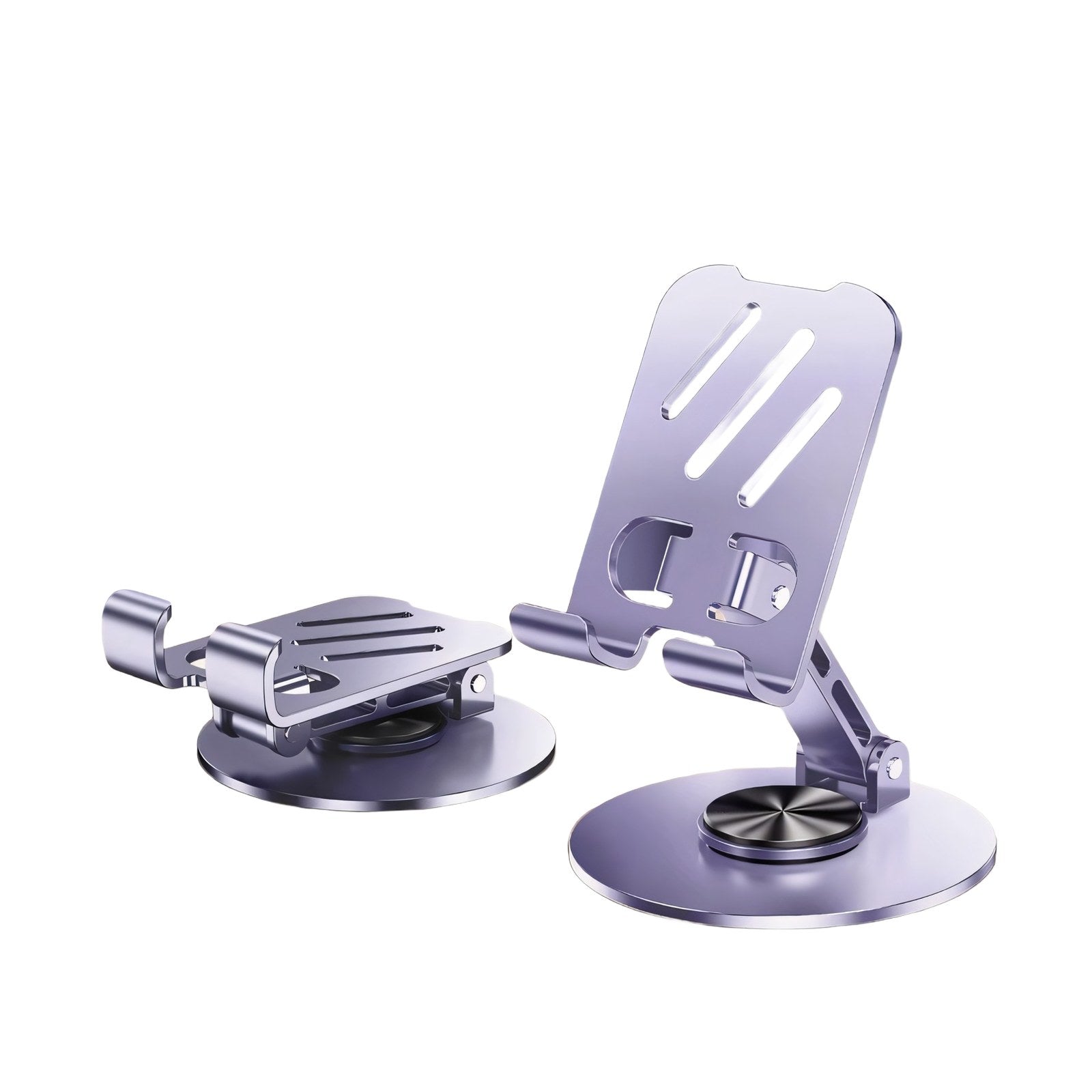 Rotating Phone Holder Stand, Foldable Metal Purple