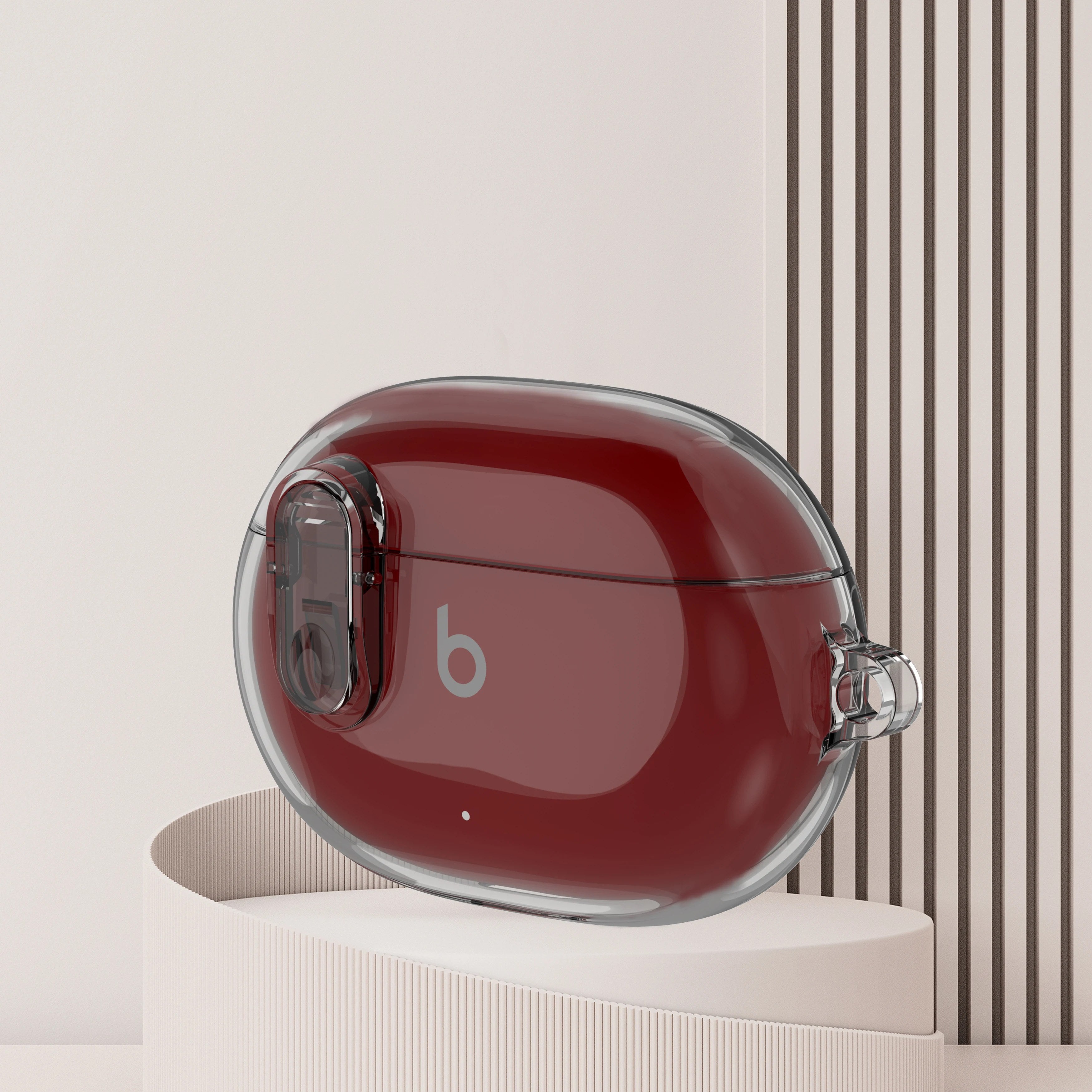 Transparent Earbud Case with Keychain Hook