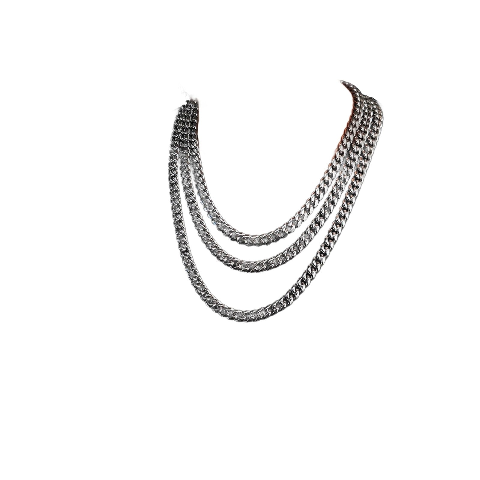 Cuban Chain Necklace, 18" Gold Stainless Steel