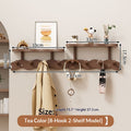 Solid Wood Wall Coat Rack - No Drill Installation