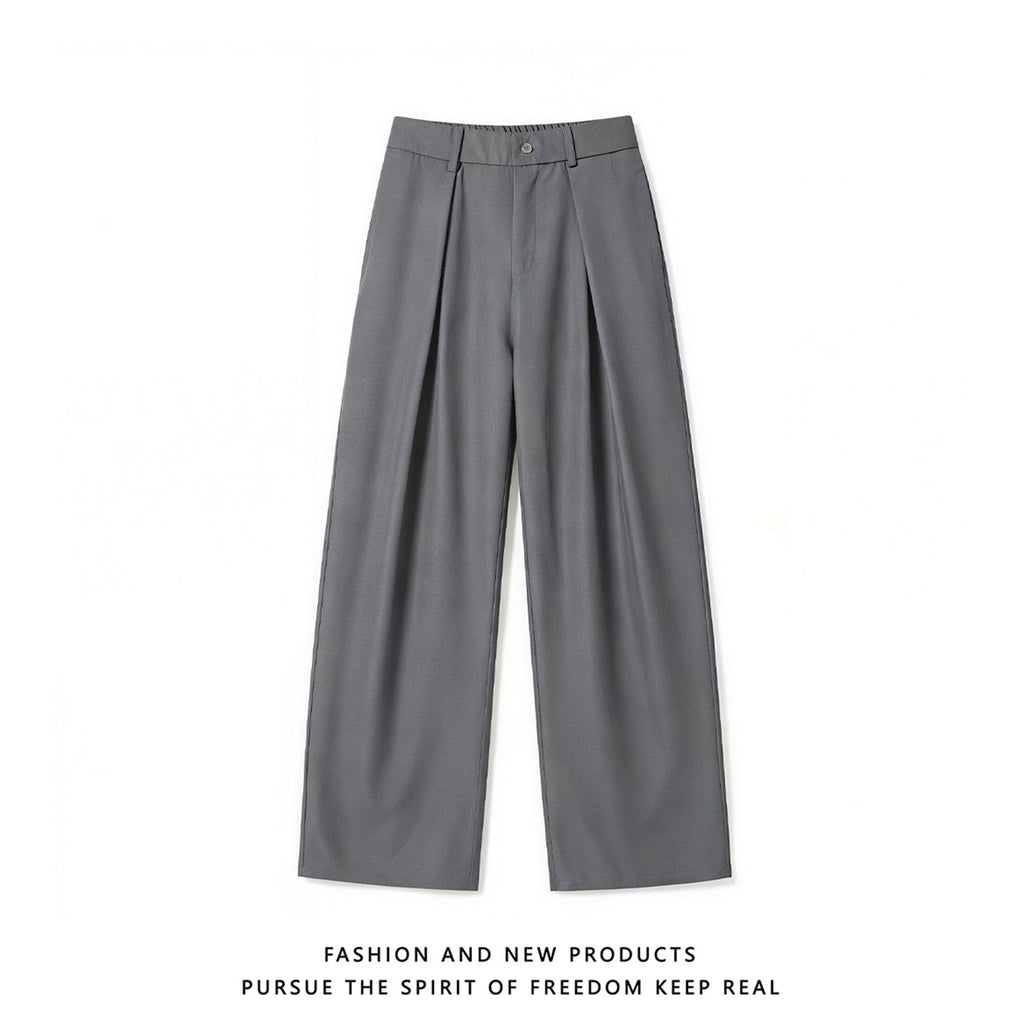 Men's Casual Pleated Trousers with 3D Texture