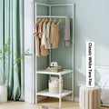 Corner Coat Rack 2-Layer White Wall Mount