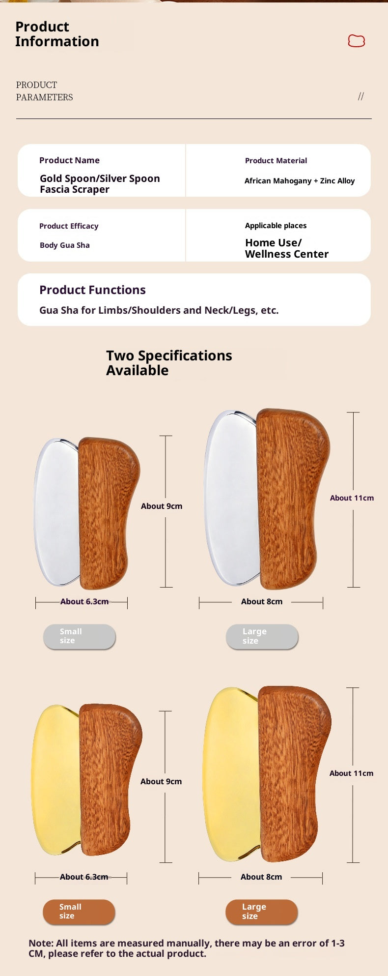 Zinc Alloy Fascia Scraper for Gua Sha Massage