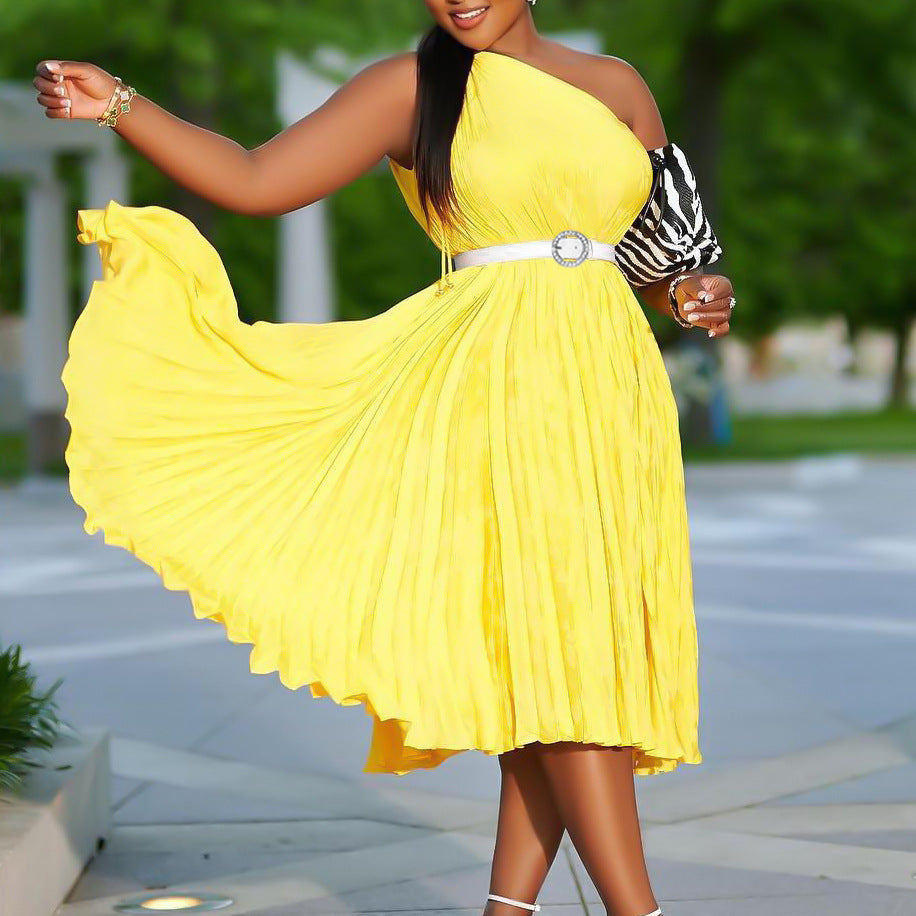 womens pleated maxi skirt casual dress