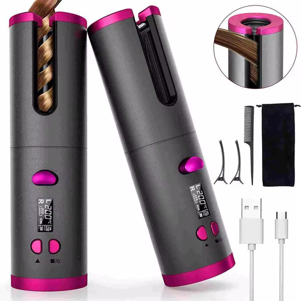 Automatic Rotating Hair Curler with LCD Display
