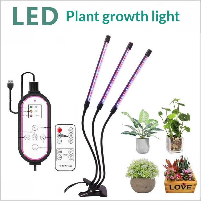 Dual-Head LED Plant Growth Light with Timer & Remote