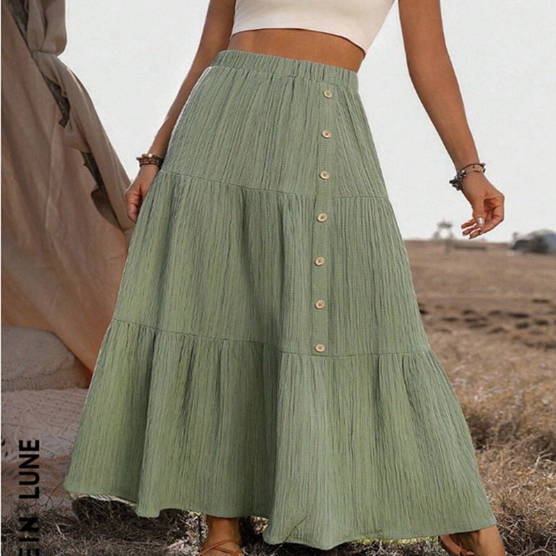 Elegant Casual Women's Long Tiered Skirt