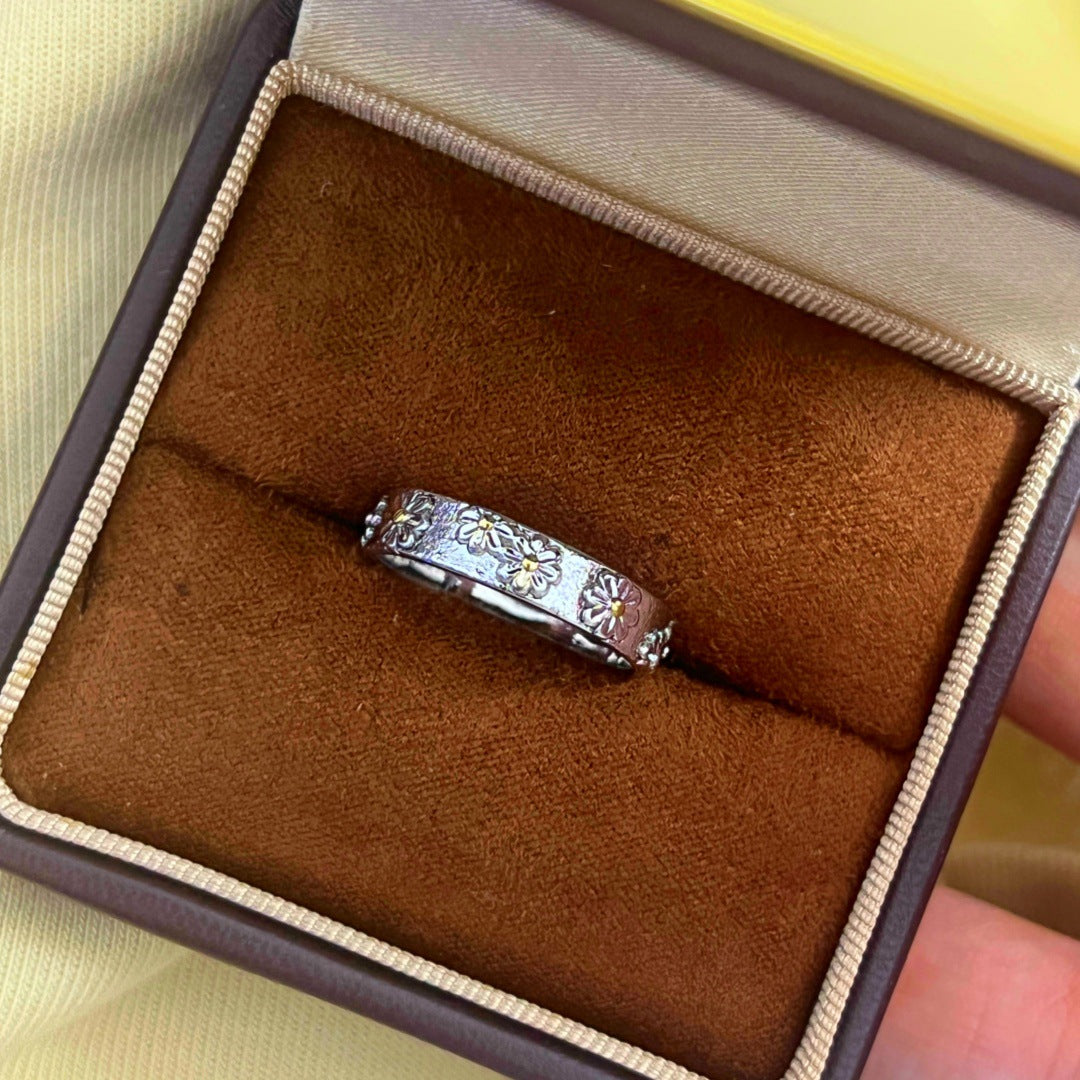 Brushed Stainless Steel Ring for Women