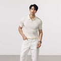 Men's Short-Sleeve Striped Knit Sweater