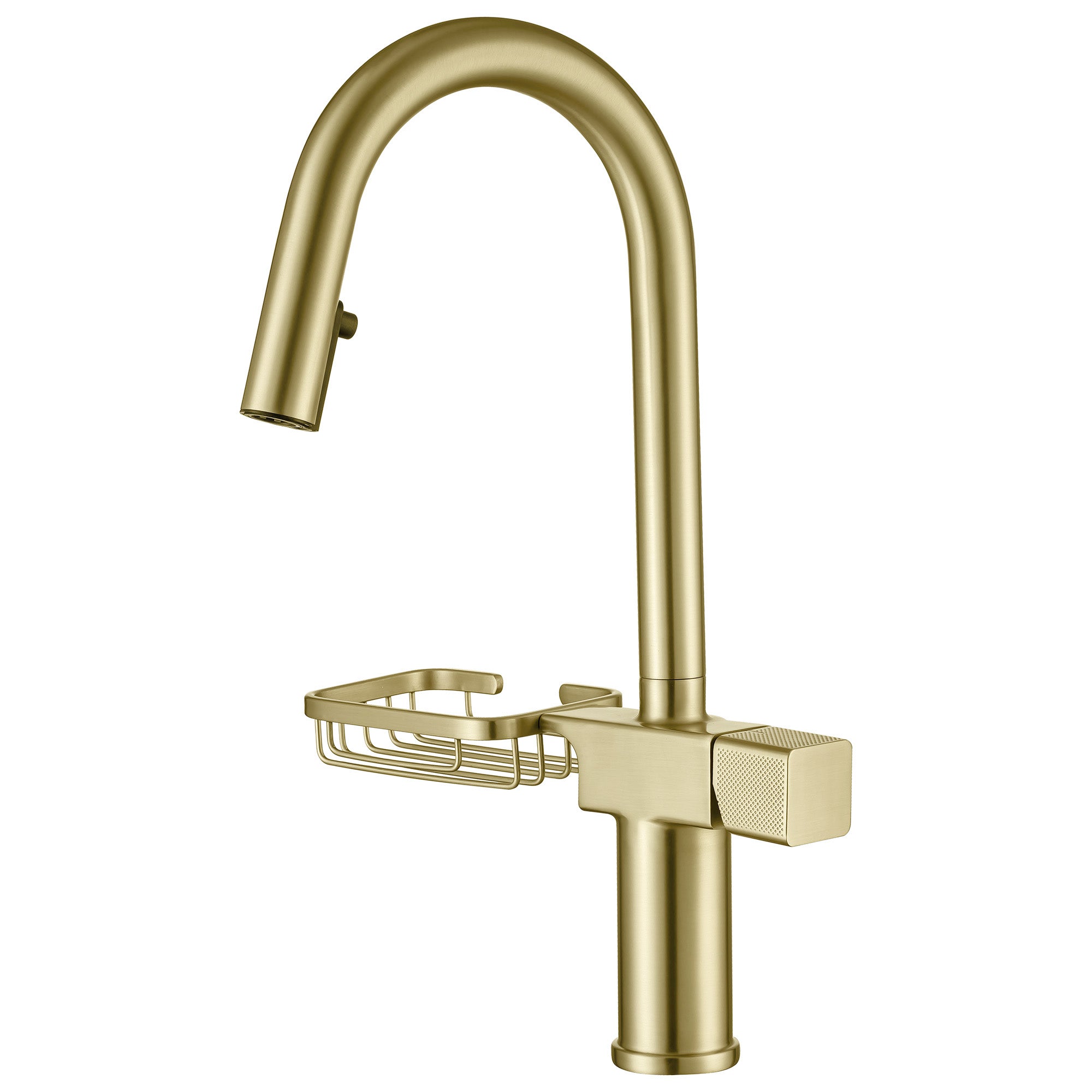 High Arc Pull-Down Kitchen Faucet Brushed Gold