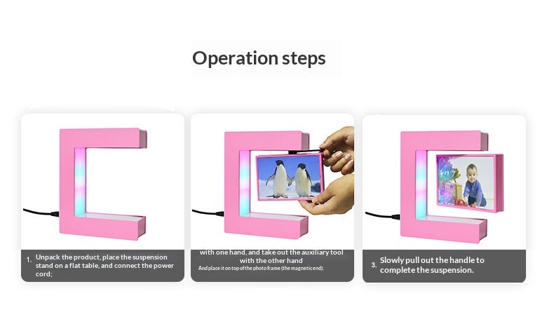 Magnetic Levitation Photo Frame with LED Lights