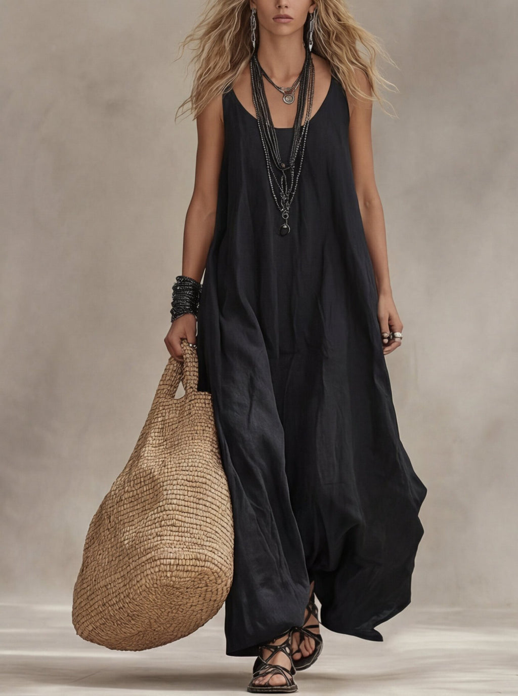 Women's Solid Casual Vintage Dress – Timeless Style
