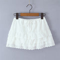 Lace-Trimmed Waist-Cinching Top & Ruffled Skirt Set