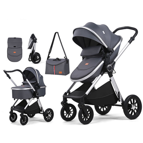 3-in-1 Foldable Pet Stroller with Detachable Carrier