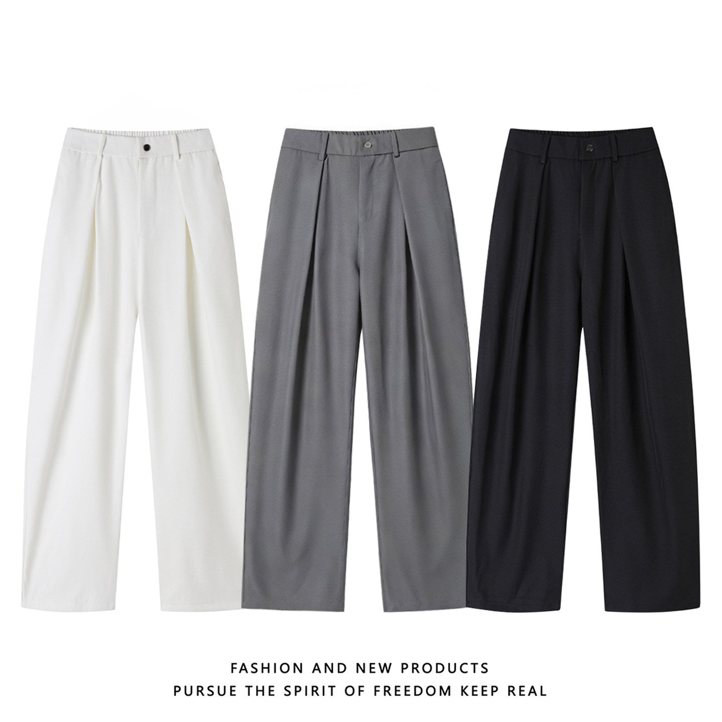 mens casual pleated trousers 3d