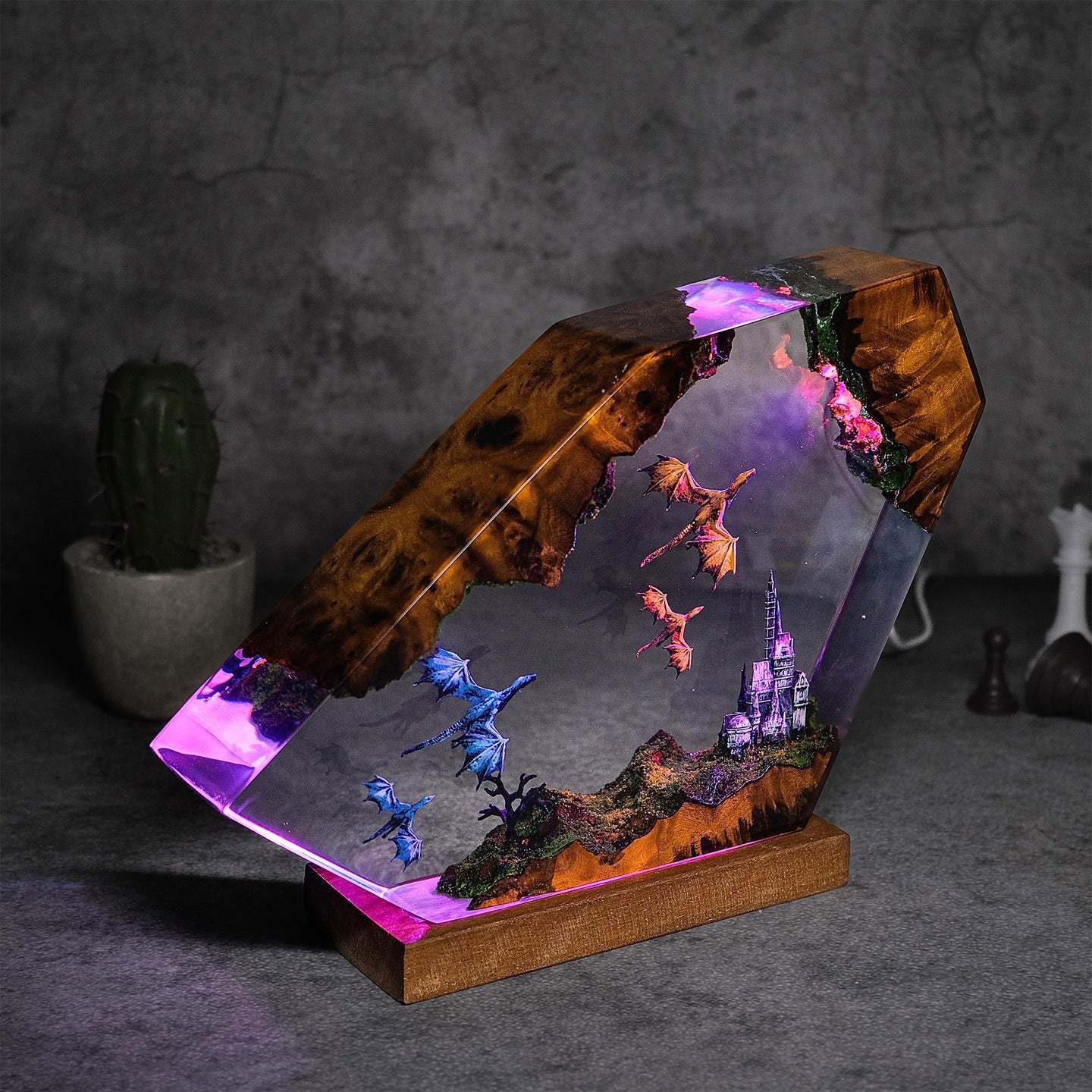 Dragon Castle Handmade Resin Lamp - Ambient Light