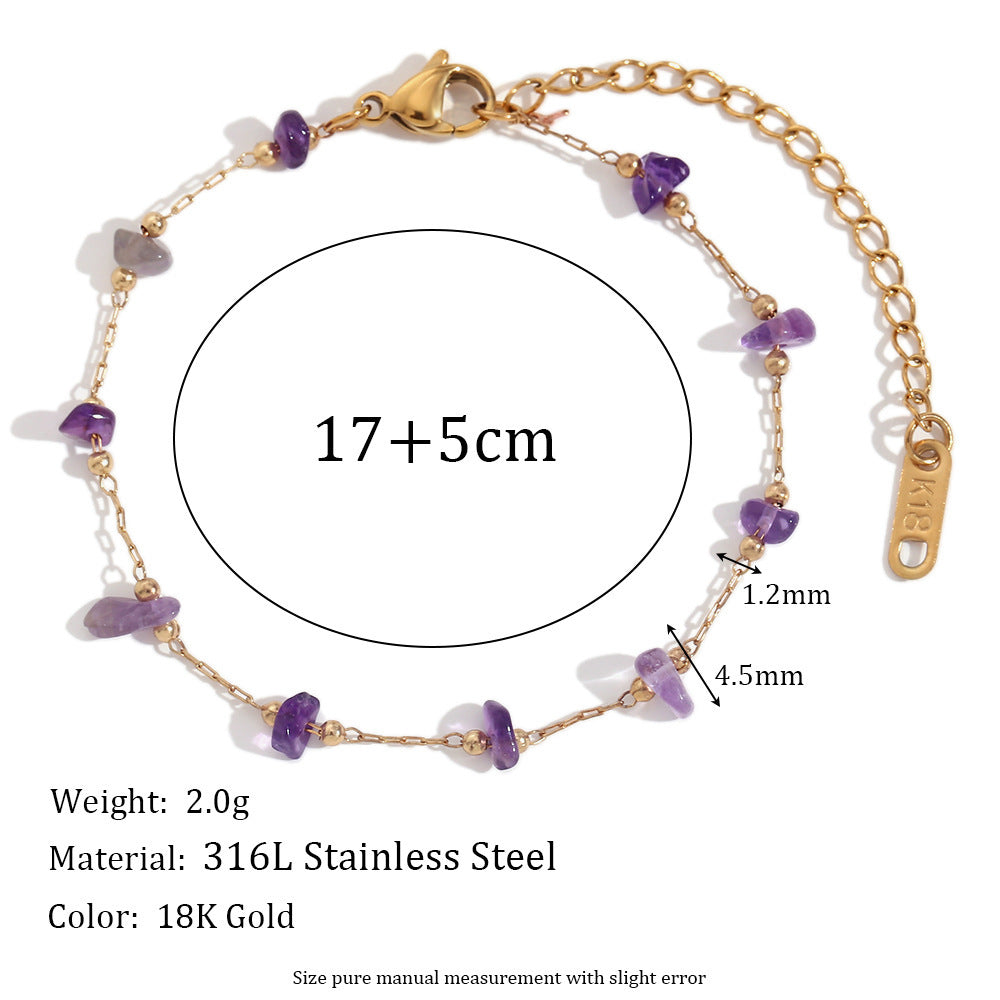 Natural Pebble Handmade Bracelet - Beaded Stone