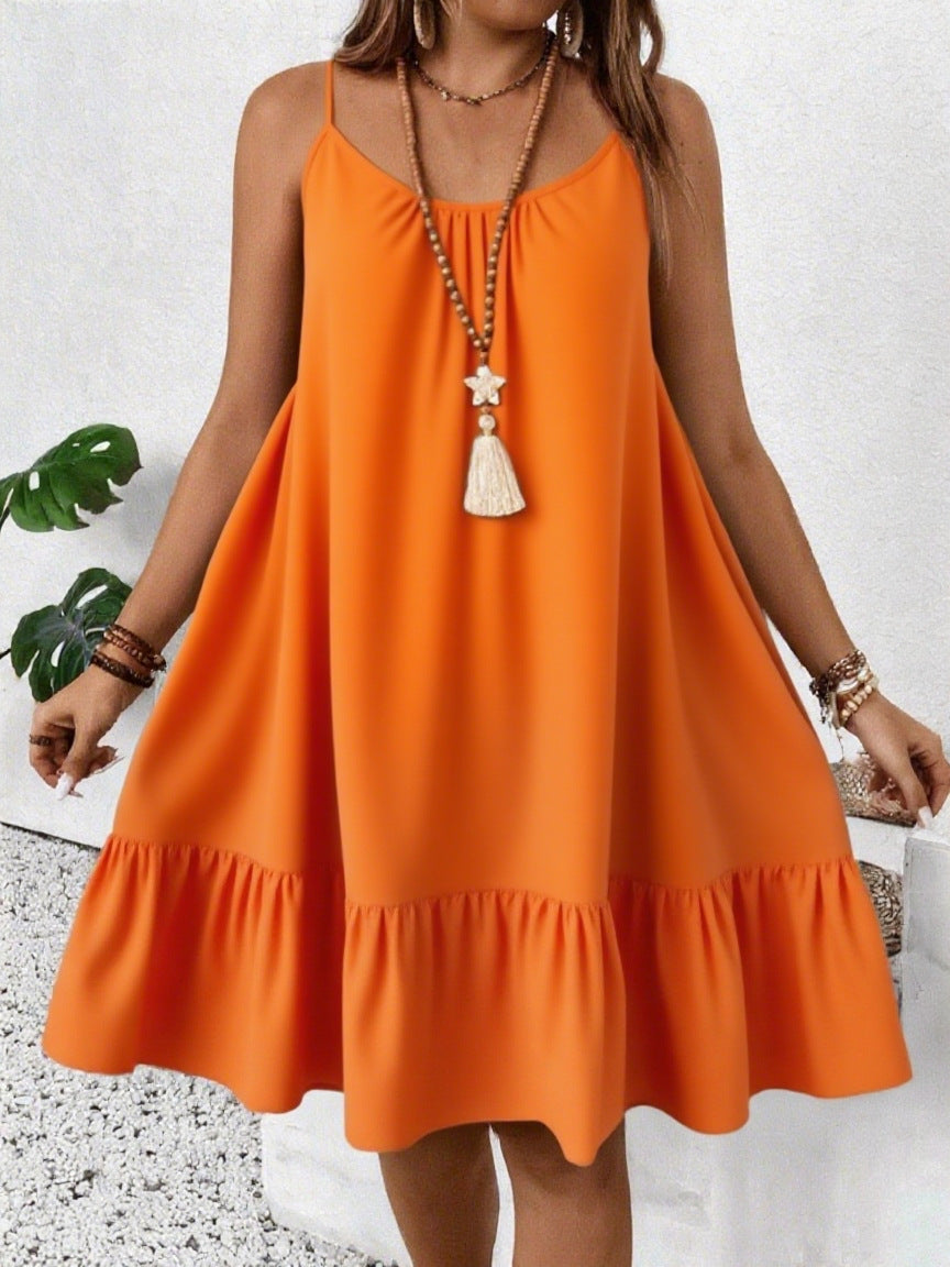 Strapless Solid Color Elegant Vacation Dress