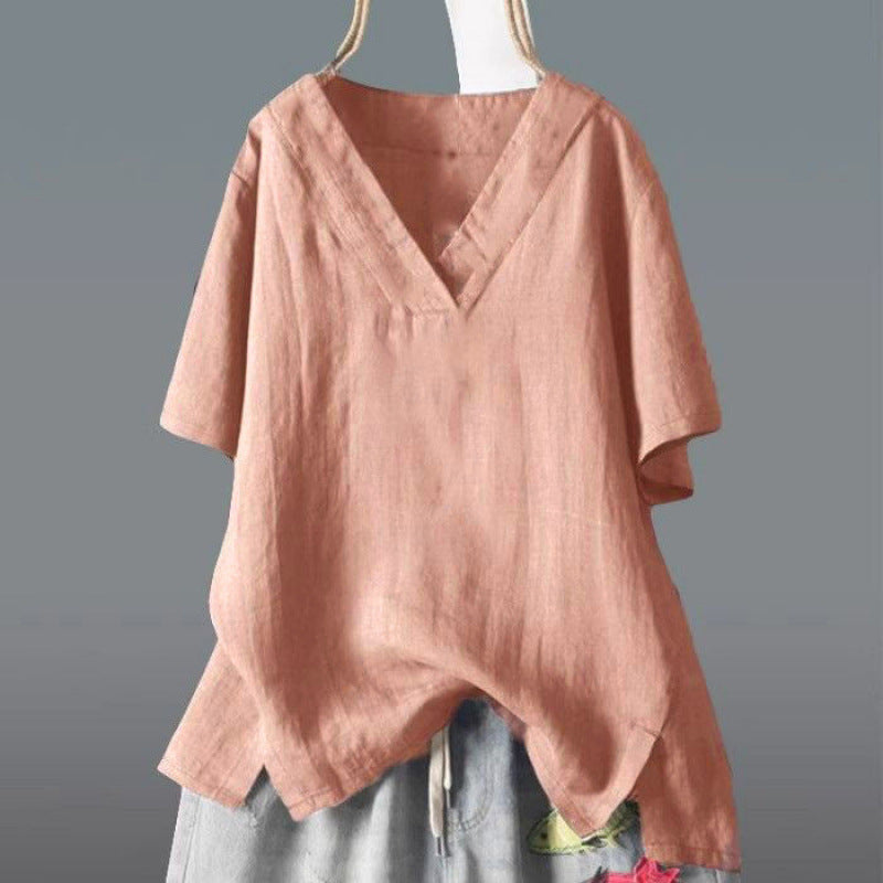 Loose-Fitting Artistic Summer Top for Women