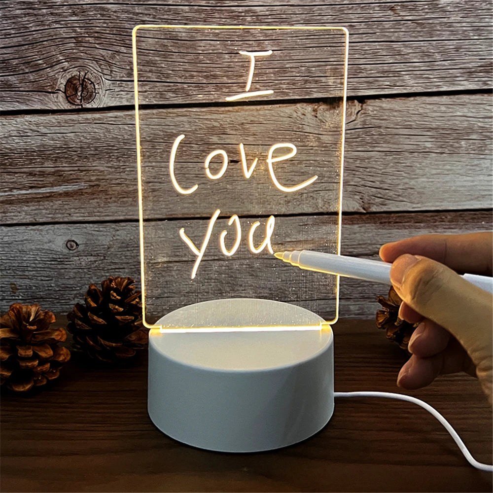 LED Message Board Night Light with USB Charging