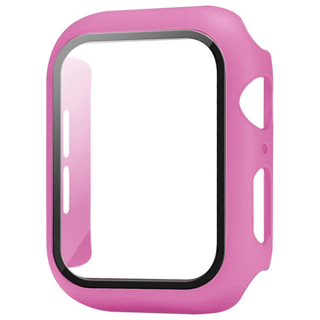 Glass+Cover For Apple Watch case 9 8 7 6 SE 5 iWatch Accesso