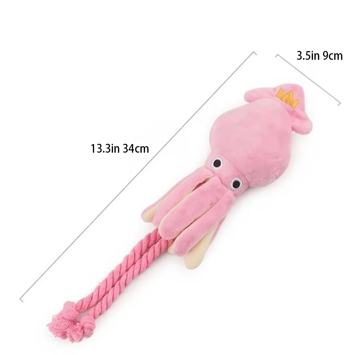 Octopus Plush Dog Toy with Rope & Squeaker