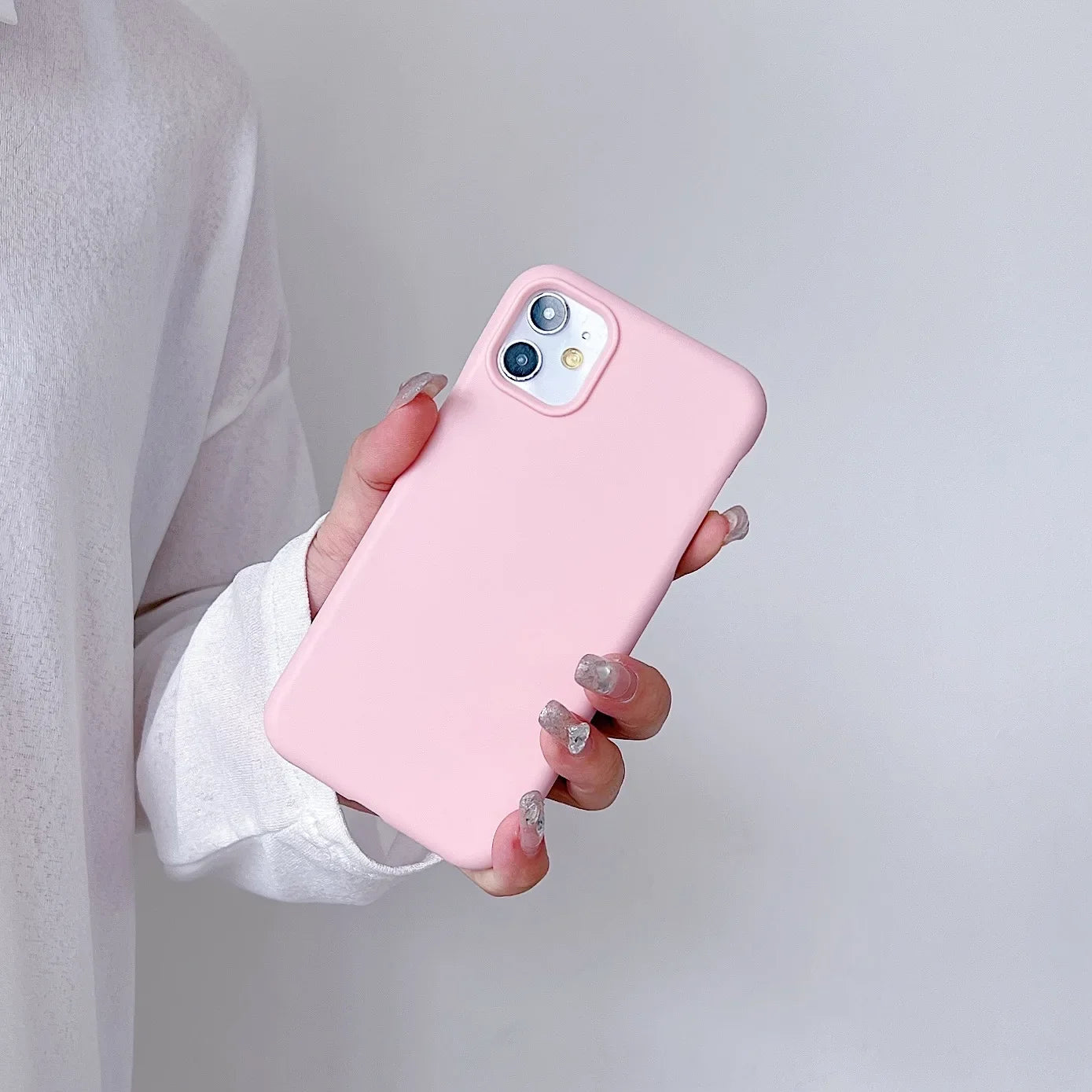 Shockproof Pink Semi Phone Case for iPhone 11 12 13 14 15 16