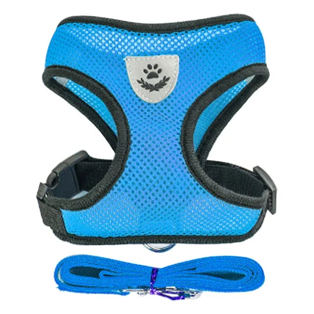 Adjustable Mesh Harness Vest with Leash for Cats