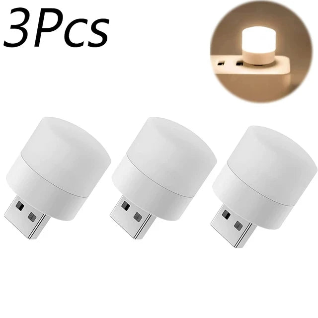 USB Night Light Mini LED Reading Lamp 10-Pack