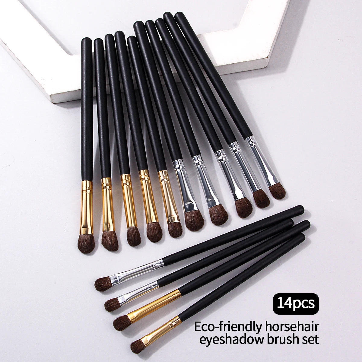 14-Piece Wooden Handle Eye Makeup Brush Set