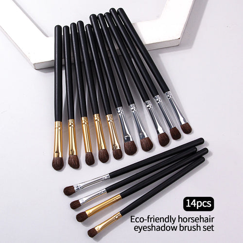 14-Piece Wooden Handle Eye Makeup Brush Set