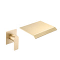 Wall Mount Bathtub Faucet Brushed Gold Single Handle