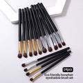 14-Piece Wooden Handle Eye Makeup Brush Set - Apex Goods Co