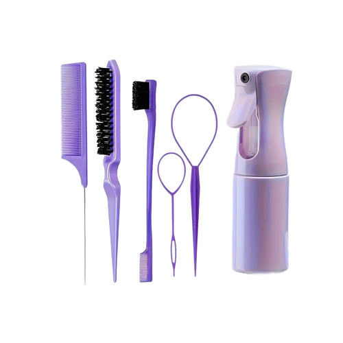 6-Piece Hair Styling Brush Set with Spray Bottle - Apex Goods Co