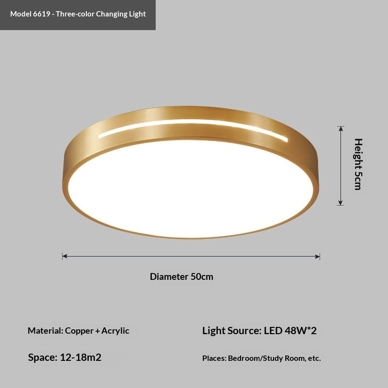 All-Copper LED Ceiling Light, 30cm Diameter - Apex Goods Co