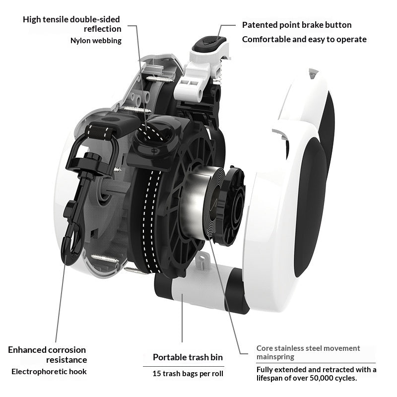 Automatic Retractable LED Pet Leash with Reflective Tape - Apex Goods Co