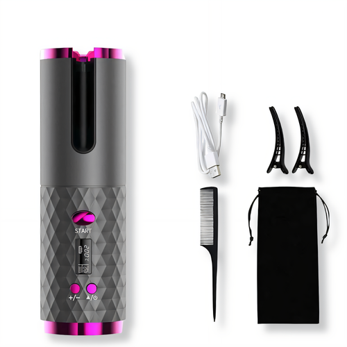 Automatic Rotating Hair Curler with LCD Display - Apex Goods Co
