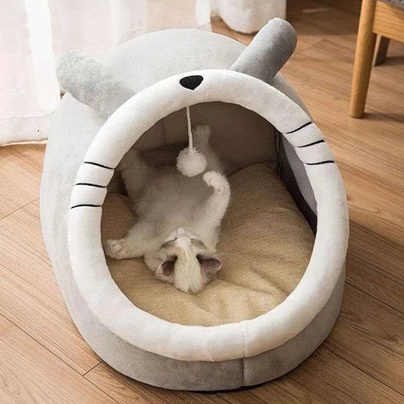 Foldable Cat Bed Cave with Removable Washable Mat - Apex Goods Co