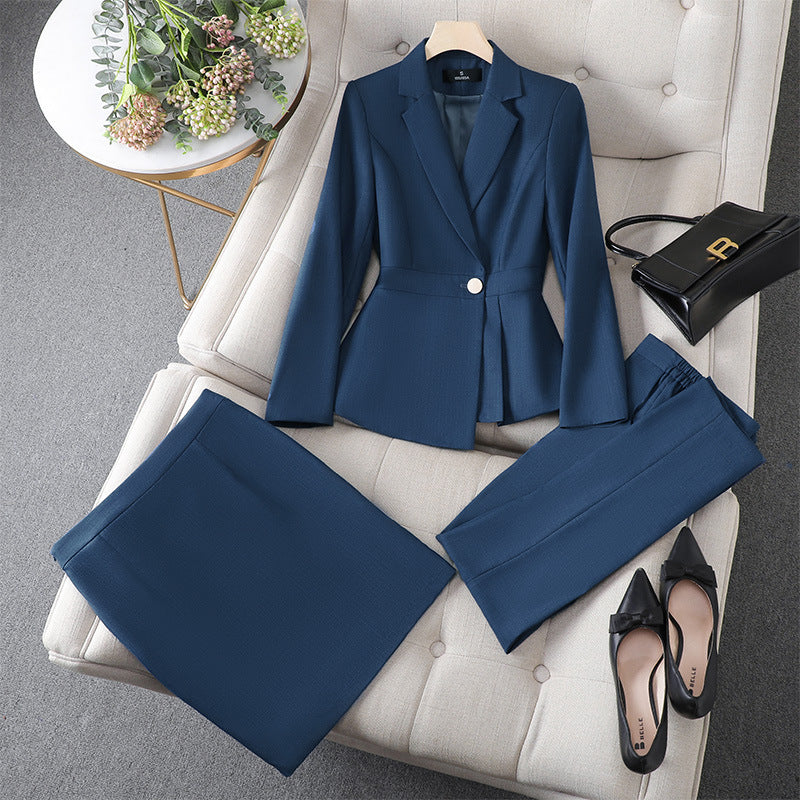 Gray Blazer Women's Professional Suit Elegant Slimming - Apex Goods Co