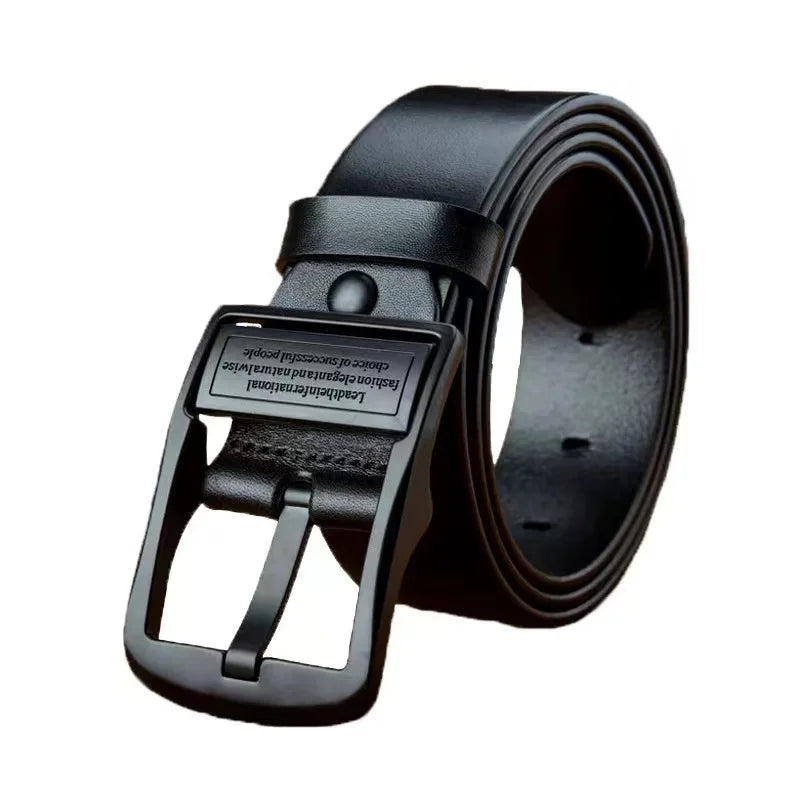 Leather Cowhide Men's Belt Metal Pin Buckle - Apex Goods Co