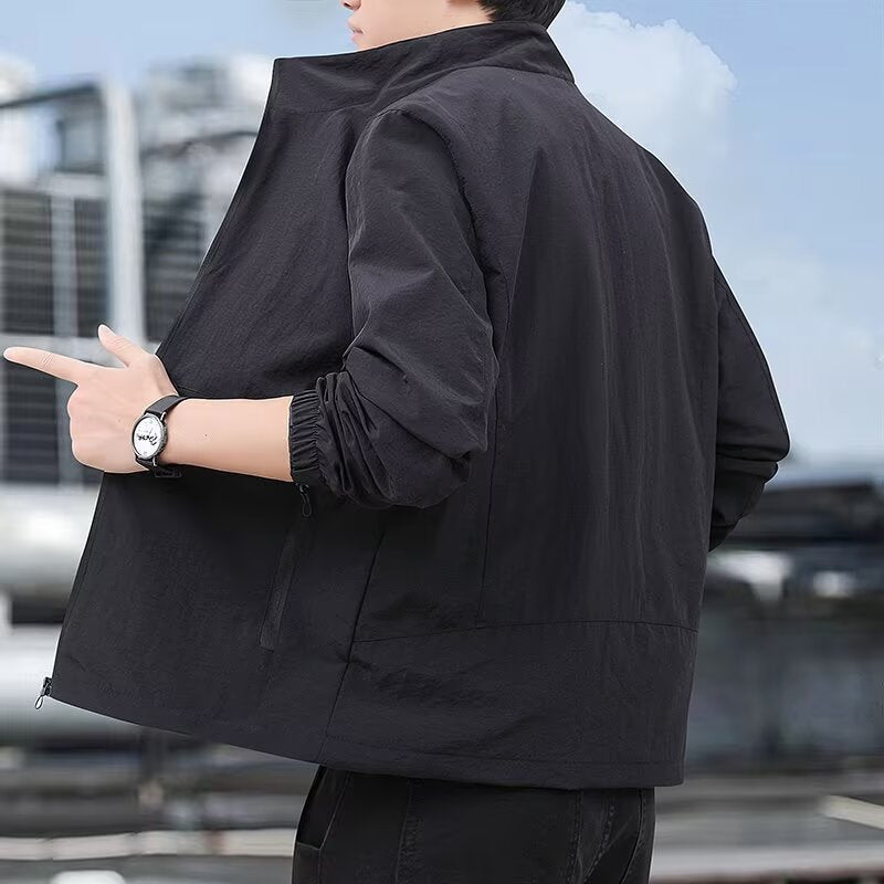 Men's Casual Loose Stand-Up Collar Jacket - Apex Goods Co