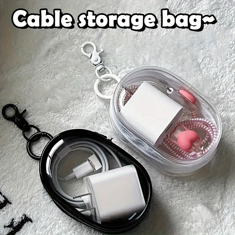Portable Mini Clear Zipper Storage Bag with Keychain - Apex Goods Co