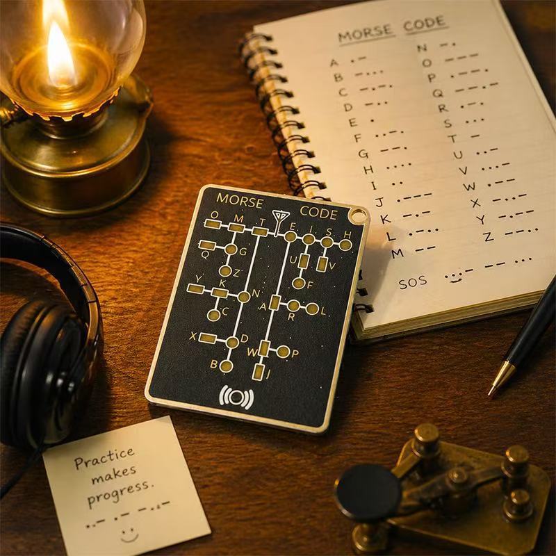 Morse Code Trainer Card Pro LED Edition - Apex Goods Co