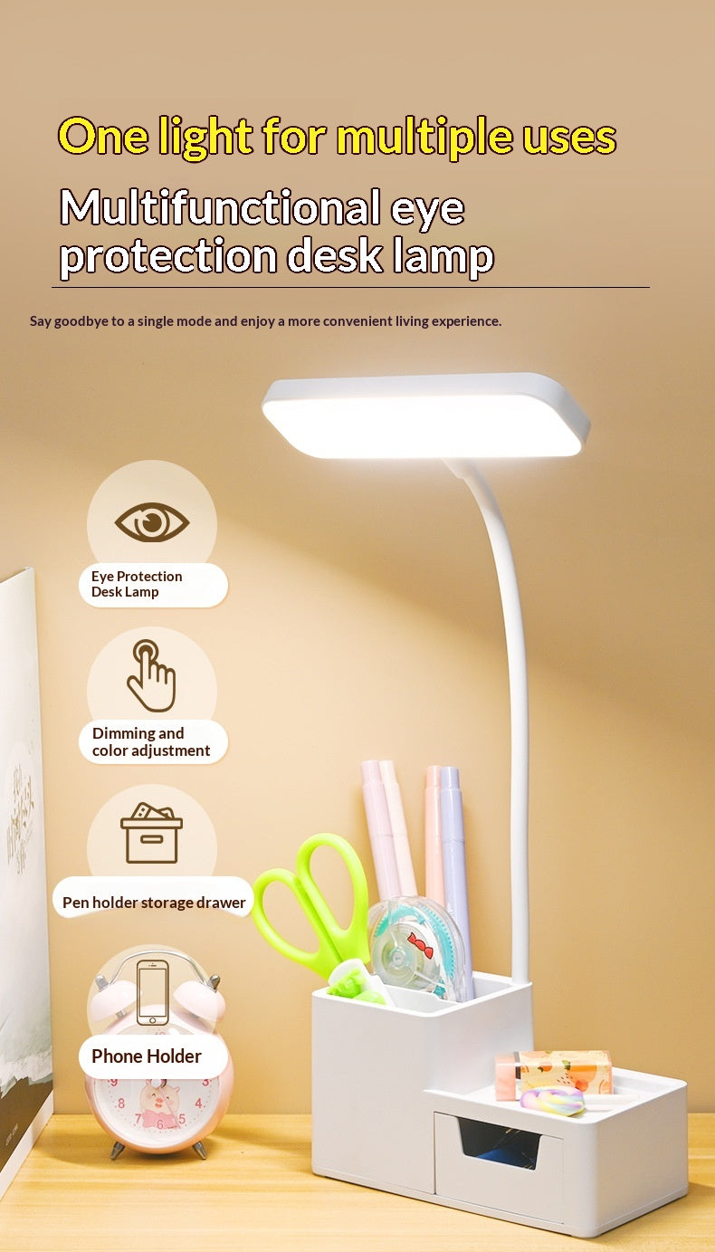 Pen Holder Desk Lamp with Phone Stand & Storage - Apex Goods Co