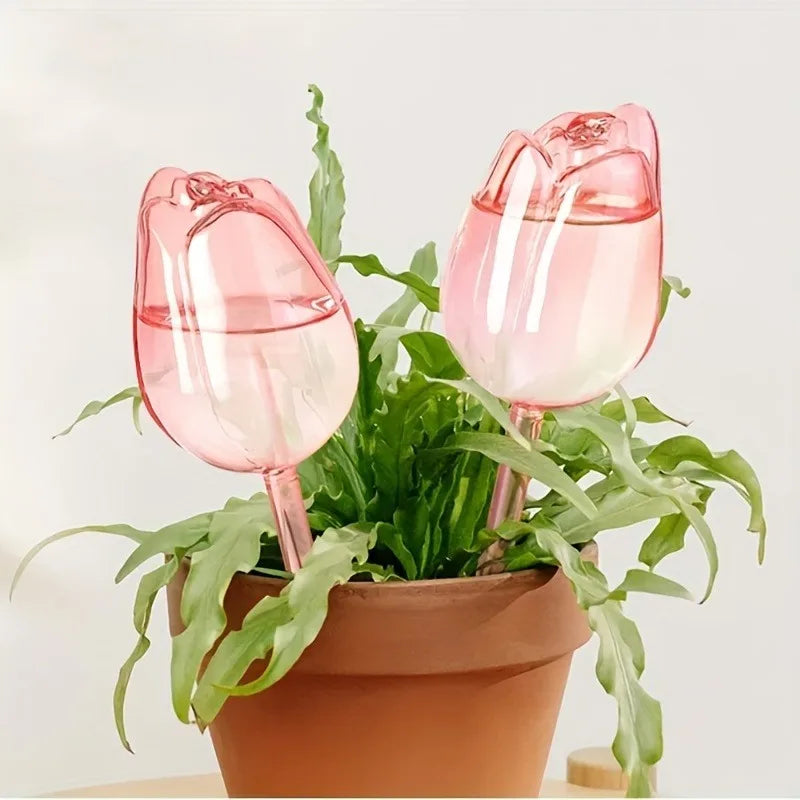Pink Tulip Plant Watering Balls – Auto Drip - Apex Goods Co