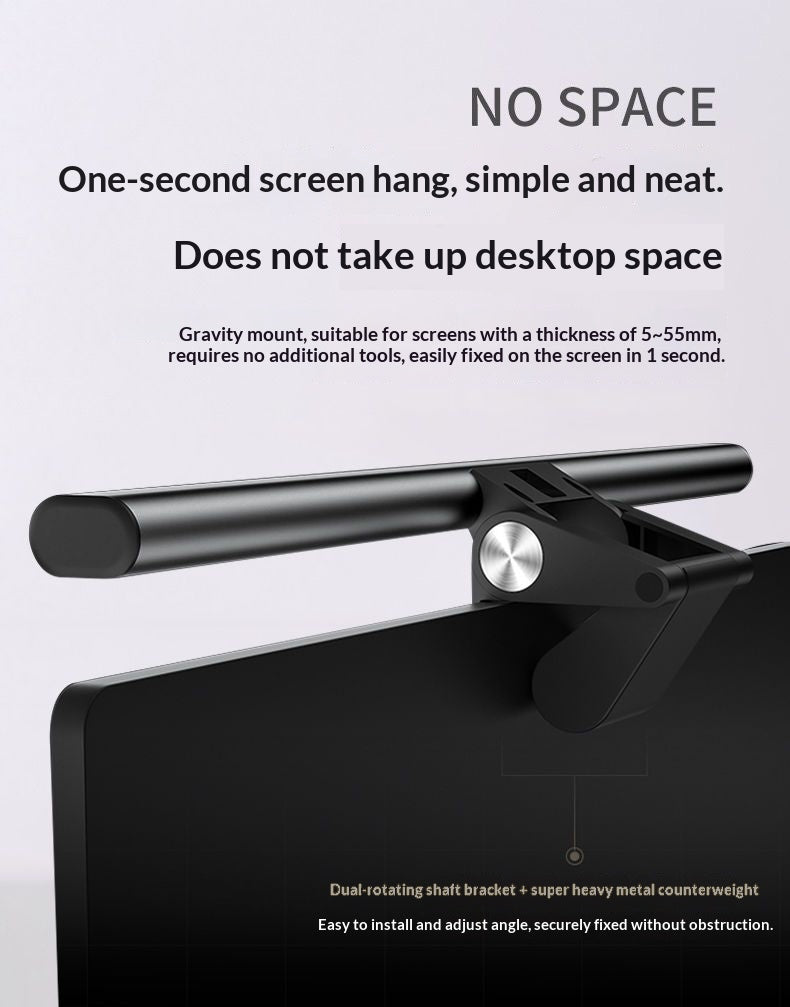 Screen-Mount LED Desk Lamp, Eye-Protective Light - Apex Goods Co