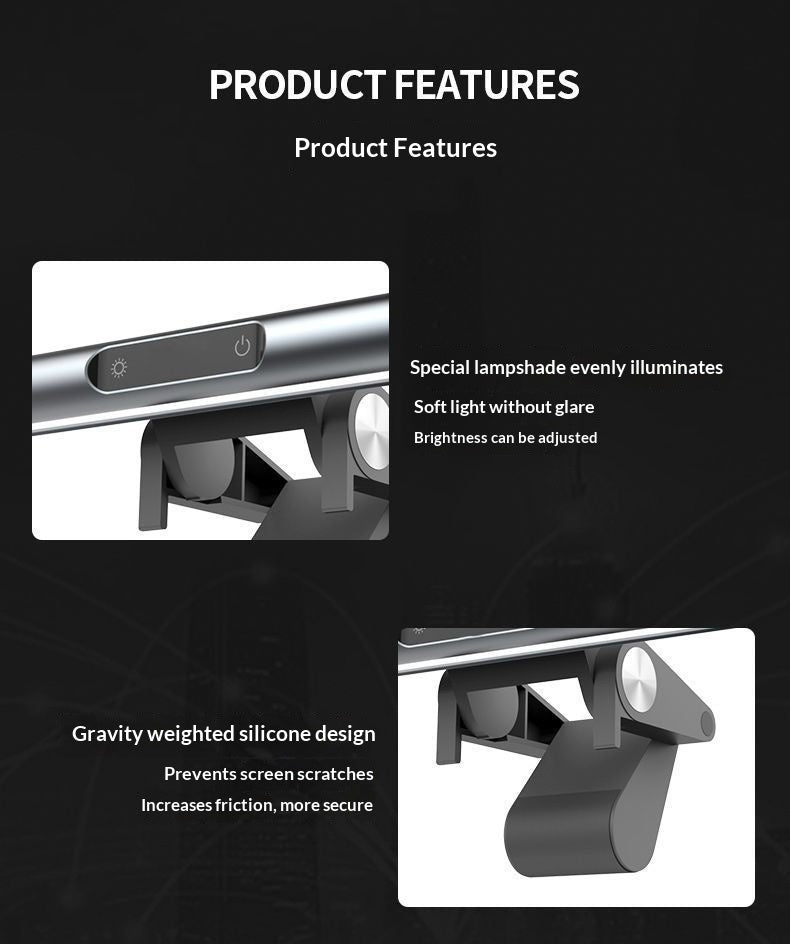 Screen-Mount LED Desk Lamp, Eye-Protective Light - Apex Goods Co