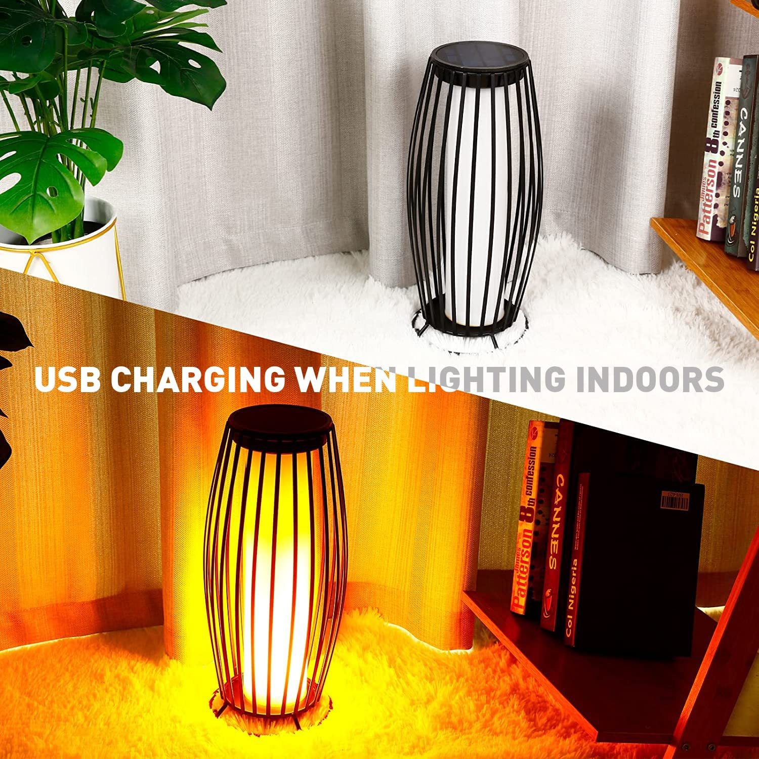 Solar Hanging Lantern with LED, Wrought Iron - Apex Goods Co